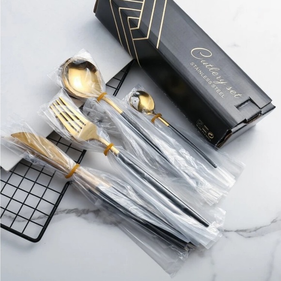 24pcs Stainless Steel Stainless Steel Cutlery, Portuguese Cutlery Spoon nwt - Picture 4 of 9